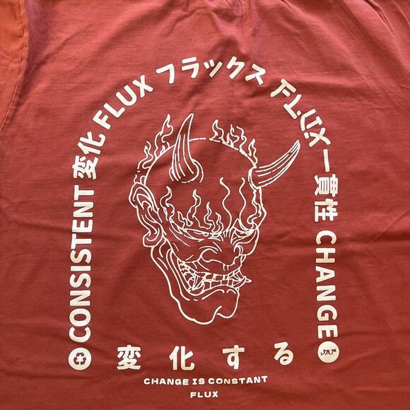 flux gear short‎ sleeve t shirt mens large red graphic design - Picture 1 of 10